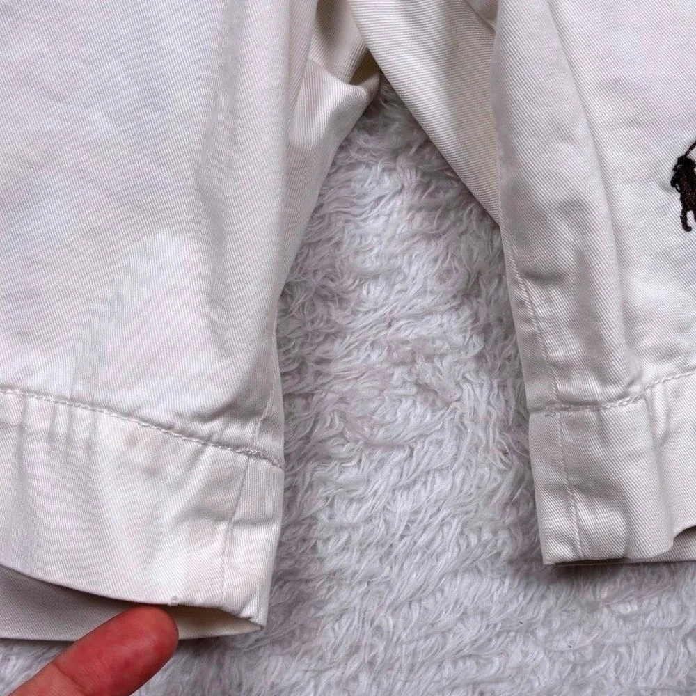 Polo Ralph Lauren Shorts Chinos Mens 33‎ White All Over PONY OGO Classic Preppy